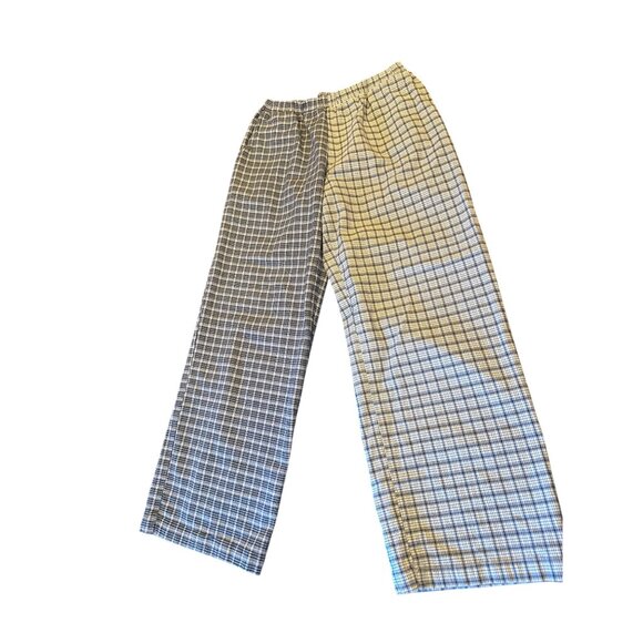 Plaid NLT Pants Checkerboard Style Elastic Waist Medium Size Made In LA - Picture 1 of 4